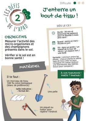 Kit pédagogique de l'APAD - l'un des défis proposés pour découvrir l'ACS