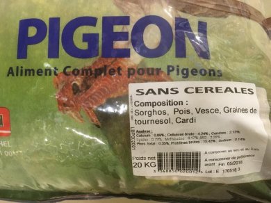 Aliments pour pigeons